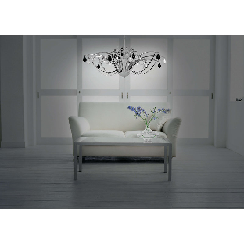Ceiling light 12-flame Dalila, Black