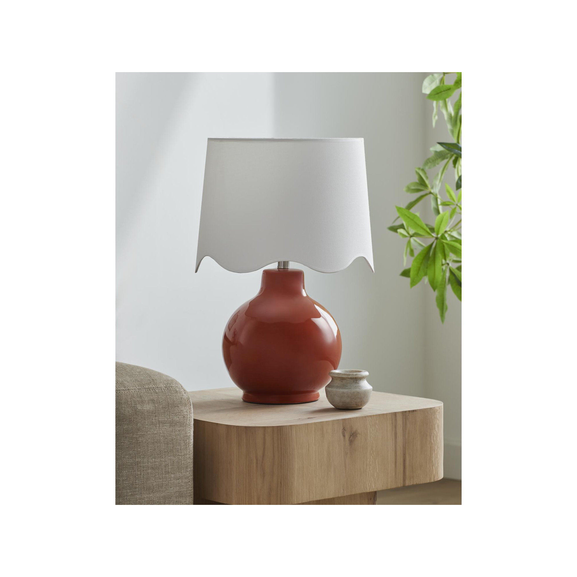 Maura Accent Table Lamp, Orange, White, 22"H x 15"W x 15"D