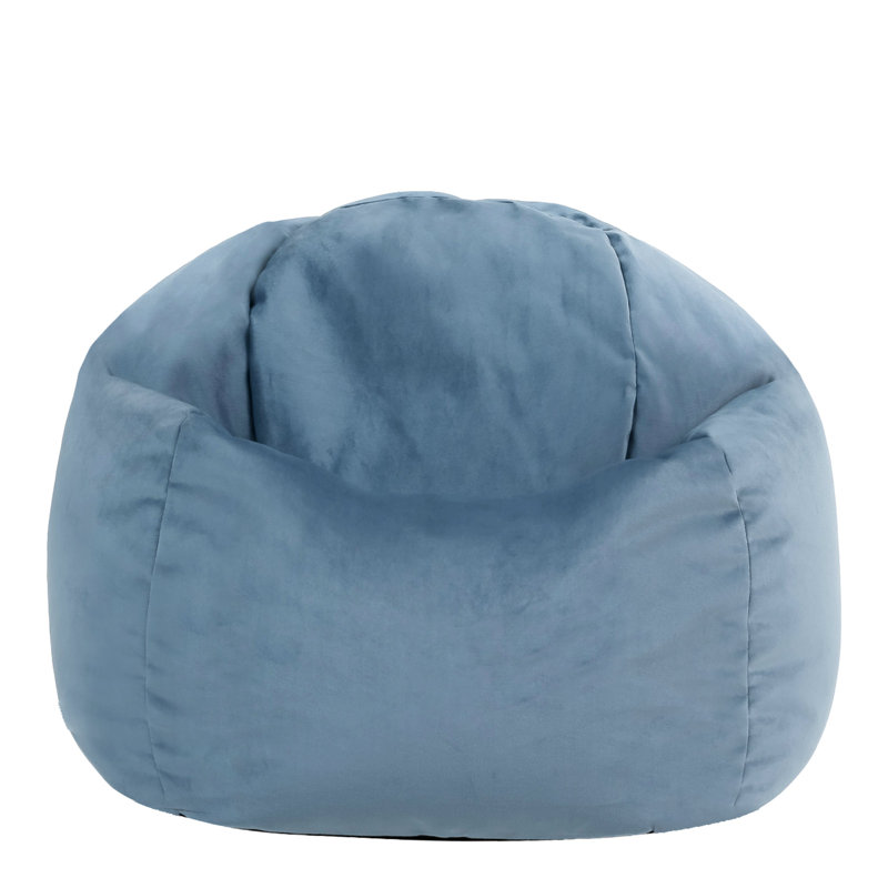 Kids Kingston Velvet Bean Bag, Mineral Blue