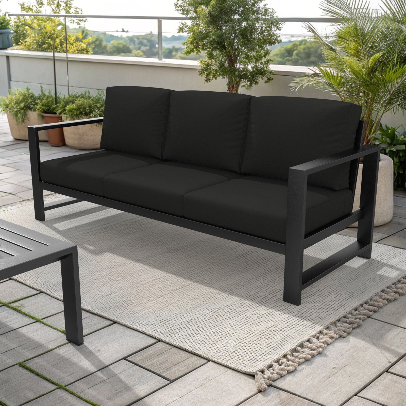 Dulcie 80" Sunbrella® Patio Sofa, Canvas Black Sunbrella® Canvas