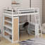 Lit mezzanine simple avec tablettes et bureau-118032713