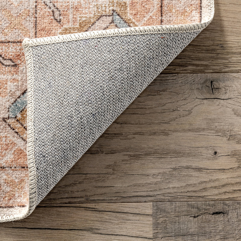 Tapis médaillon délavé à la machine Dawson SpinClean, Tapis de couloir 2 pi 6 po x 8 pi