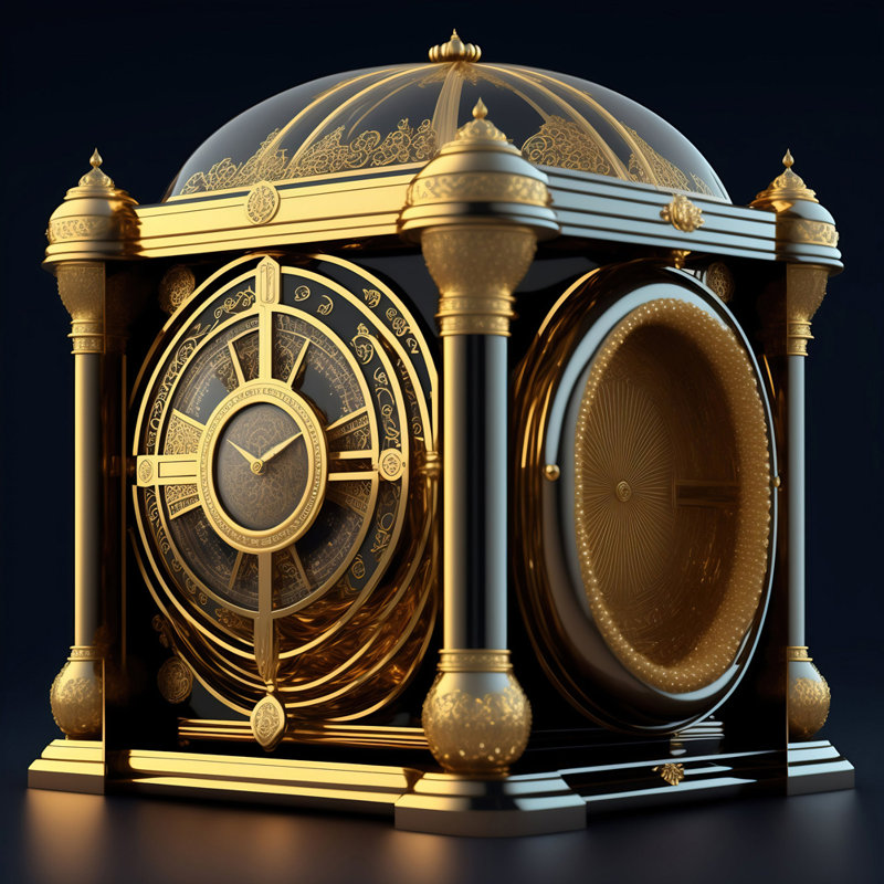 Horloge Time Machine par Stephen Chambers - impression sur toile tendue, L 15 po x H 15 po