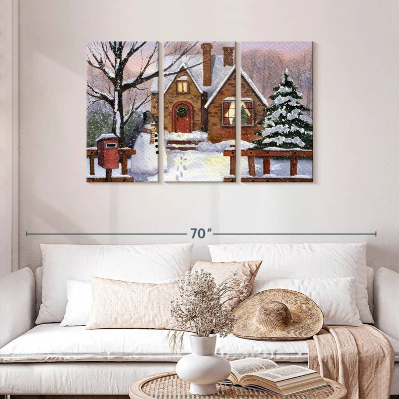 Bonhomme de neige Lelend Winter House, H 28 po x l 45 po