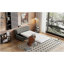 Lit simple escamotable avec repose-pieds pliant avec matelas, lit d'invité convertible, gris foncé
