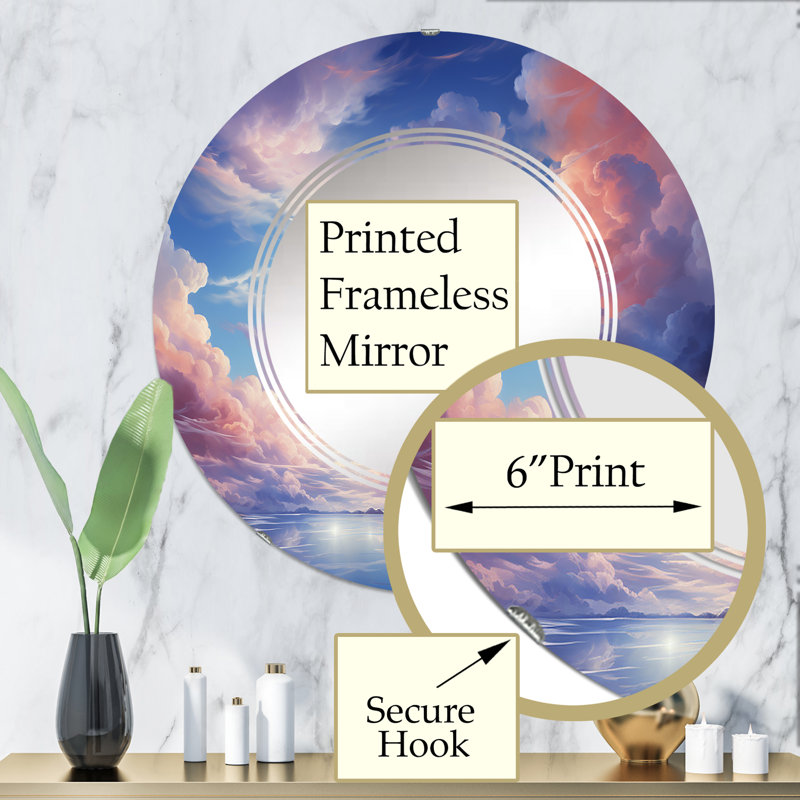 Miroir mural rond Ciardi - Paysages, 32 po x 32 po