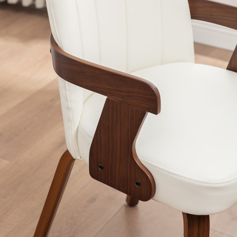 Chaise de salle à manger rembourrée Devault, Blanc