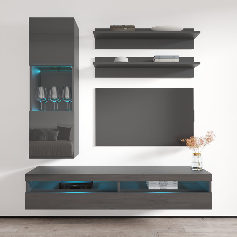 Lineville Floating Entertainment Center for TVs up to 70", Gray
