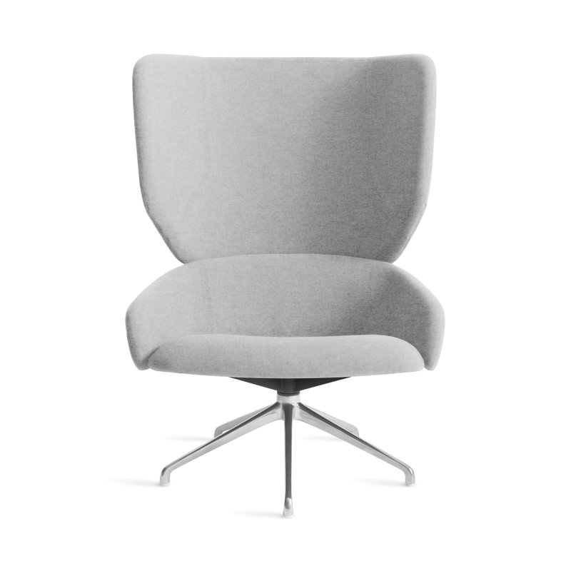 Heads Up Swivel Lounge Chair, Light Gray Wool