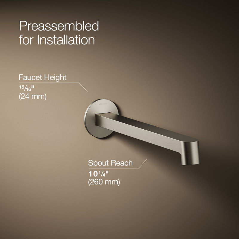 Components Wall-Mount Bathroom Sink Faucet Trim, Vibrant Brushed Nickel