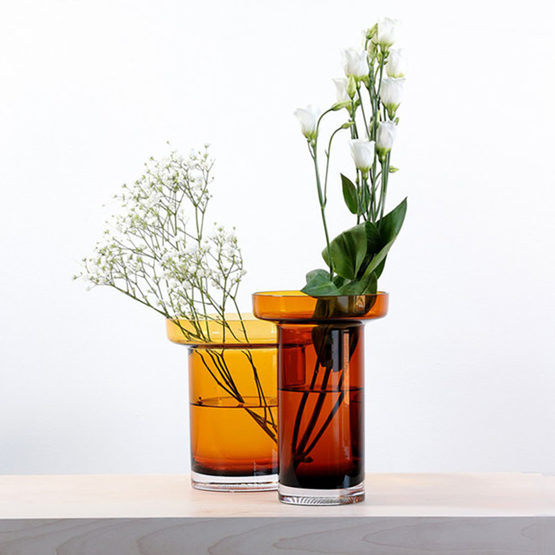 Limelight Crystal Table Vase, Amber