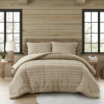 2 pièces d'édredon en chenille brun clair pour lit simple / simple TG, design Southwestern