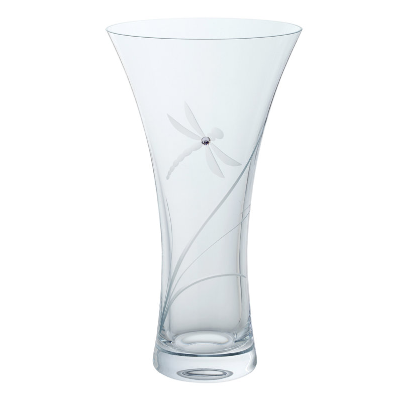 Dartington Crystal Glitz Table Vase, 25cm H x 13cm W x 13 cm D