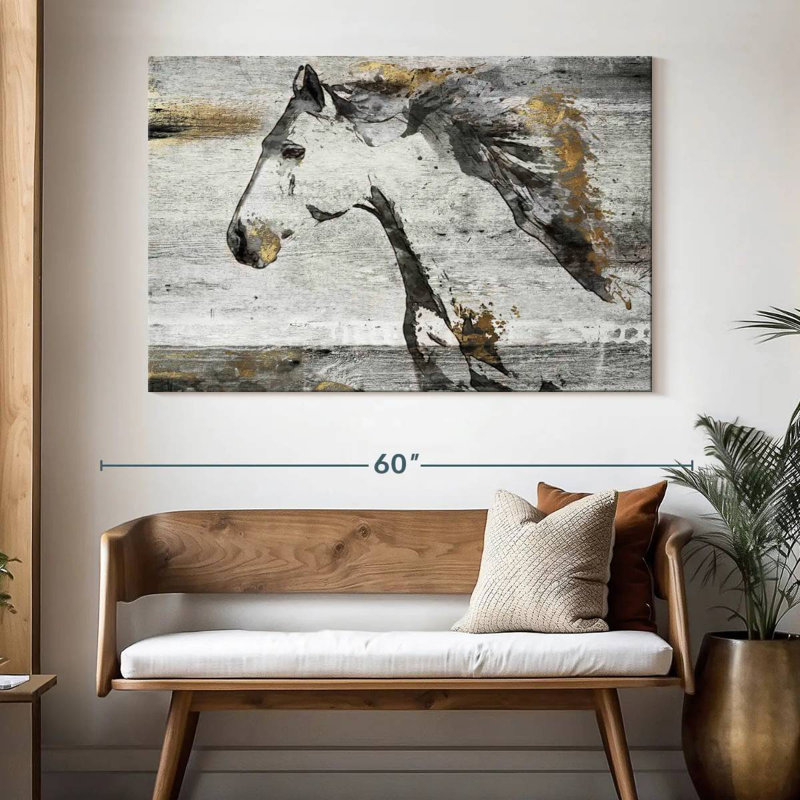 Cheval bai Brampt, H 34 po x l 51 po