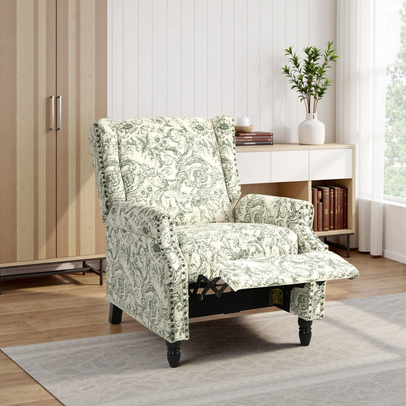 29.13cm Wide Standard Recliner, Green Floral