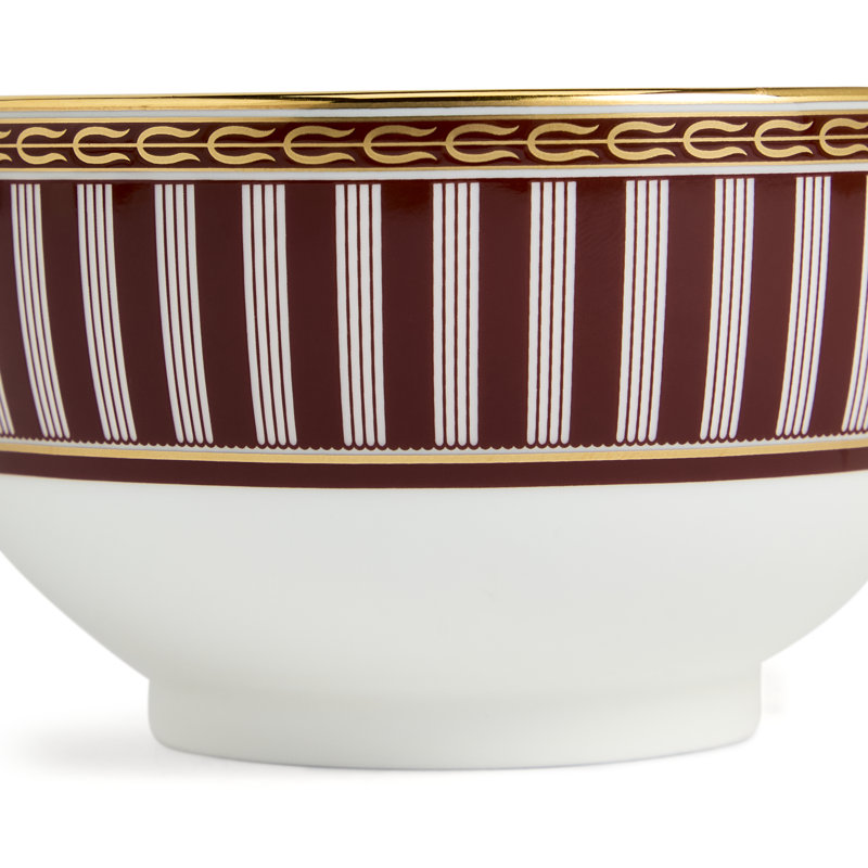 Red Splendour Bone China Rice Bowl