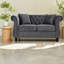 Causeuse Chesterfield à compression en velours gris 58,8 pouces pour la maison
