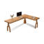 Bureau en bois massif en L Burlywood