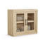 Buffet moderne en bois - 2 portes en verre, amplement de rangement et de présentation - Console pour la salle à manger, la cuisine, le salon, le café-bar - Couleur: bois, spécifications: 2 portes en verre