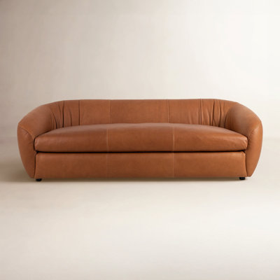 Adele 95" Genuine Leather Curved Sofa