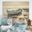 Bateau de pêche à la plage I - Bateau côtier, art mural sur bois de pin naturel-621849254
