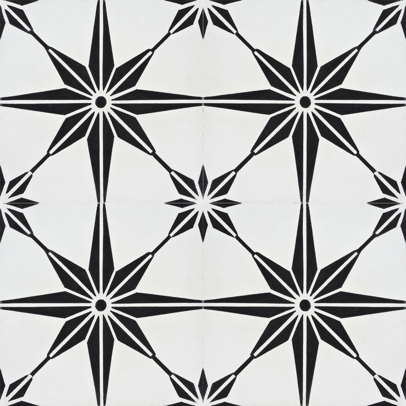Tafilalt 8" x 8" Cement Patterned Wall & Floor Tile