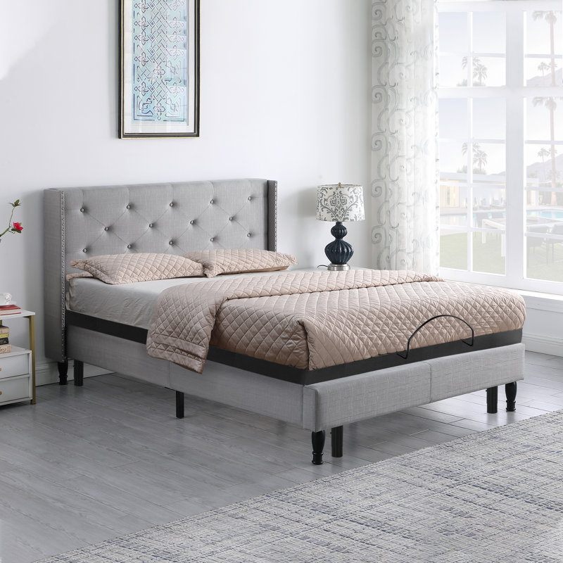 1-Inch Adjustable Bed Base with Massage System, Zero Gravity, Pillow Tilt, Back-Lit Wireless Remote, Queen Split