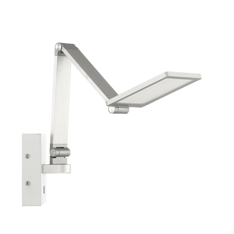 Bras pivotant à 1 lumière DEL à intensité variable Broadstairs, Aluminium, Rectangle