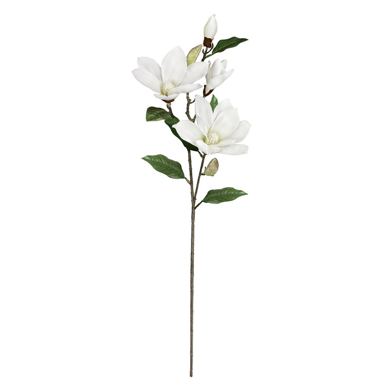 Artificial Magnolia Flower Spray, White