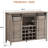 Farmhouse Wine Bar Cabinet with Sliding Barn Door 47 inch Kitchen Coffee Bar Cabinet with Wine and Glass Rack Storage Shelves Rustic Buffet Sideboard for Dining Room Living Room Kitchen Grey-123520518
