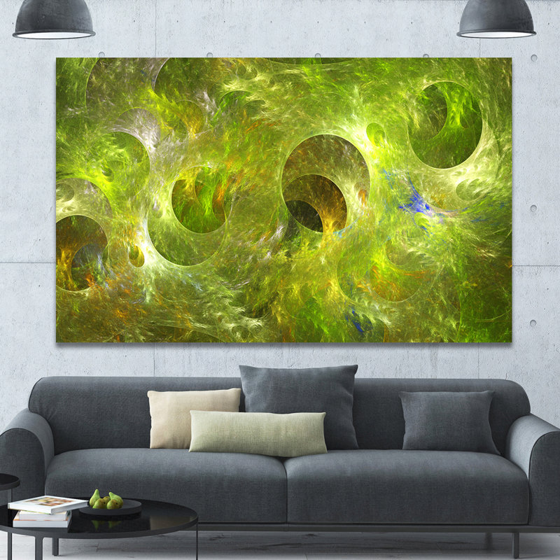 « golden fractal décoration glass », impression sur toile tendue, H 20 po x l 20 po x P 1 po