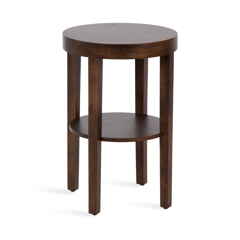 Solid Wood End Table, Dark Brown