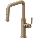 Pull-Down Kitchen Faucet With Button Sprayer - Quad Spout