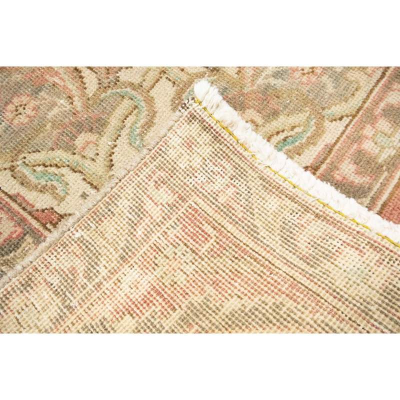 Tapis oriental floral en laine noué à la main 7 pi 3 po x 10 pi 6 po