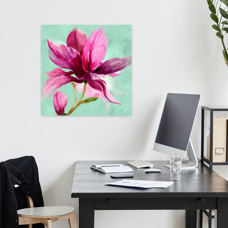 Sweetpea II abstrait délicat éthéré fleur nature, H 18 po x l 18 po