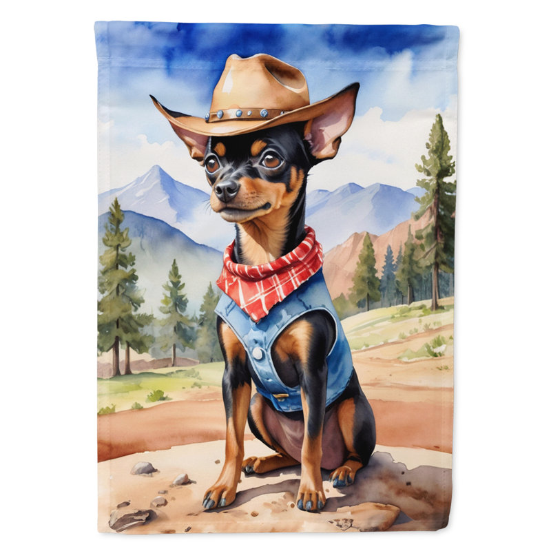 Drapeau Cowboy Welcome House, Pinscher miniature
