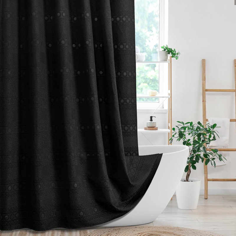 Rideau de douche Waffle Weave, Noir
