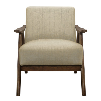Modern Home Furniture Fabric Upholstered 1Pc Accent Chair  Wood Cushion Back And Seat Furniture