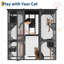 70 in Walk-In Catio with Window Access, Extra Large Outdoor Cat Enclosure for Multiple Cats, Waterproof Roof Cattery with Bridge and Scratching Post Outside Cat Patio Playpen Grey
