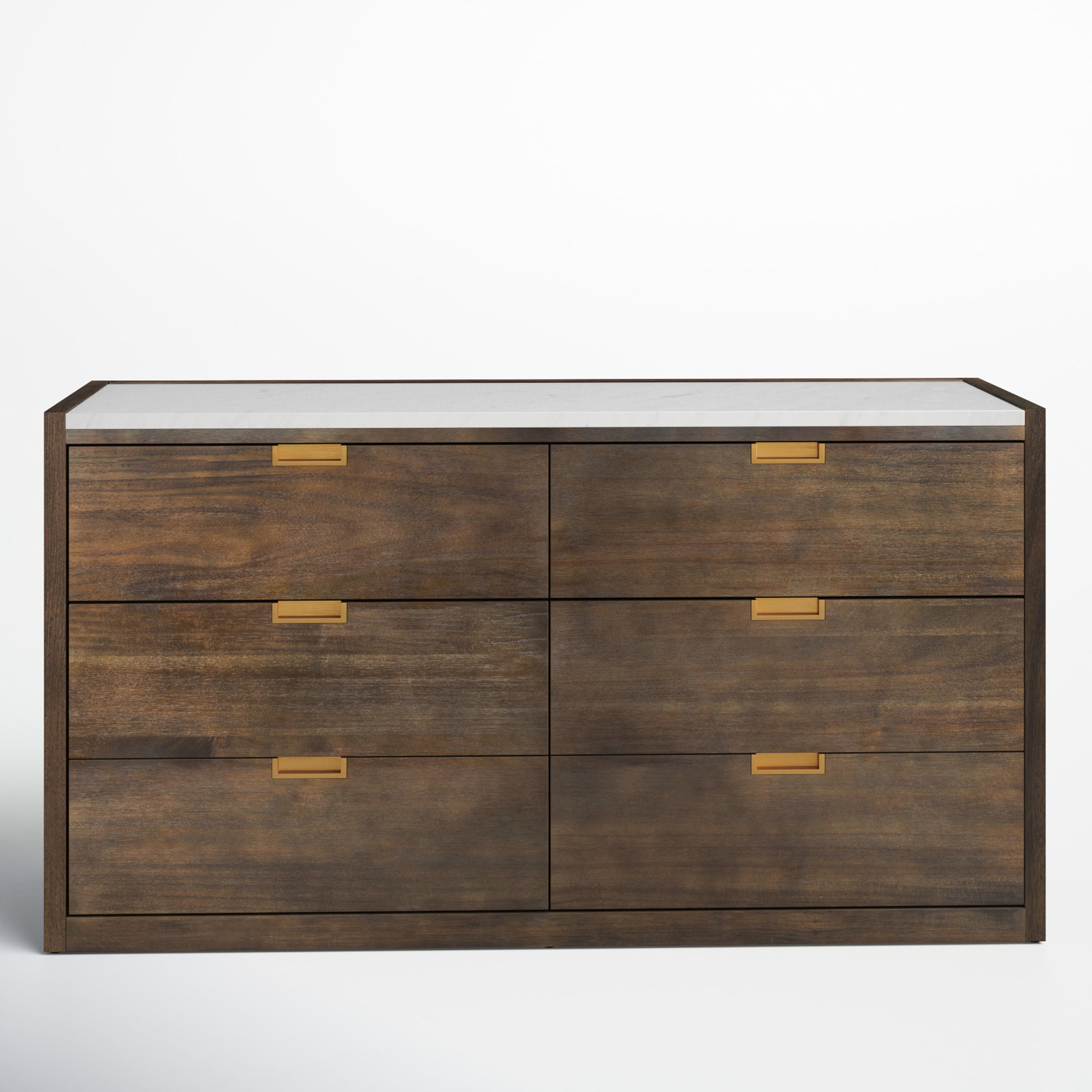 Eliane 6 - Drawer Double Dresser, Dark Chocolate