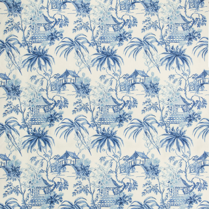 Summer Palace Tongli 100% Linen Performance Fabric, Porcelain