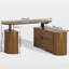 Bureau debout électrique en forme de L, bureau assis-debout en coin de 59 pouces avec tiroir et 2 armoires, bureau d'ordinateur à hauteur réglable de style moderne Mid-Century pour le bureau personnel-989979628