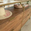 Commode contemporaine avec 4 tiroirs et tablette supérieure, finition brune