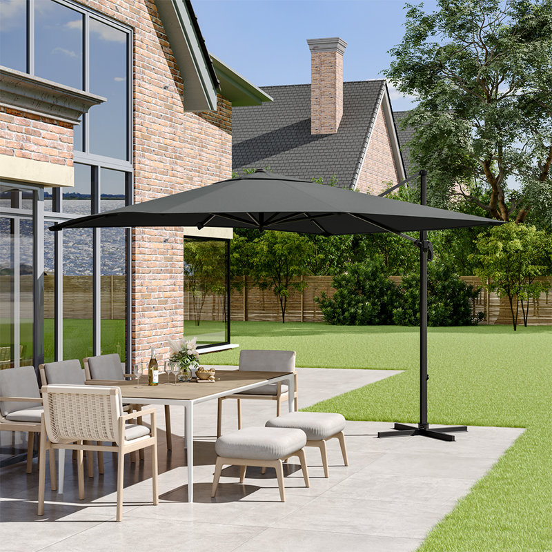 Aaron-Matthew 300cm Cantilever Parasol, Dark Grey