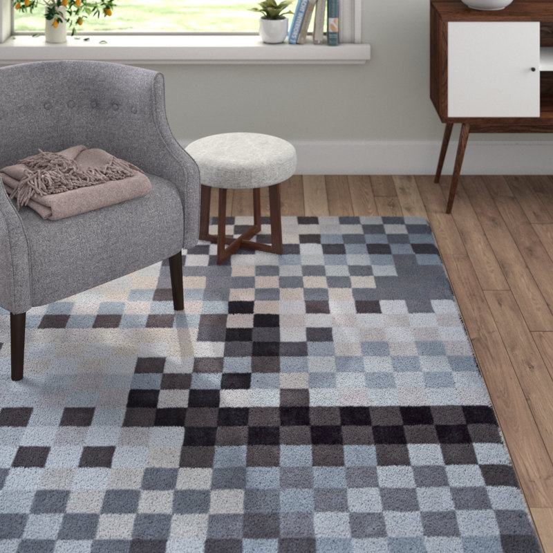 Pixel Geometric Hand Woven Area Rug, 120 x 180cm