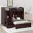 Twin-Over-Full Bunk Bed Featuring Storage Steps, Built-In Wardrobe, USB Ports & Lighting-1428411751