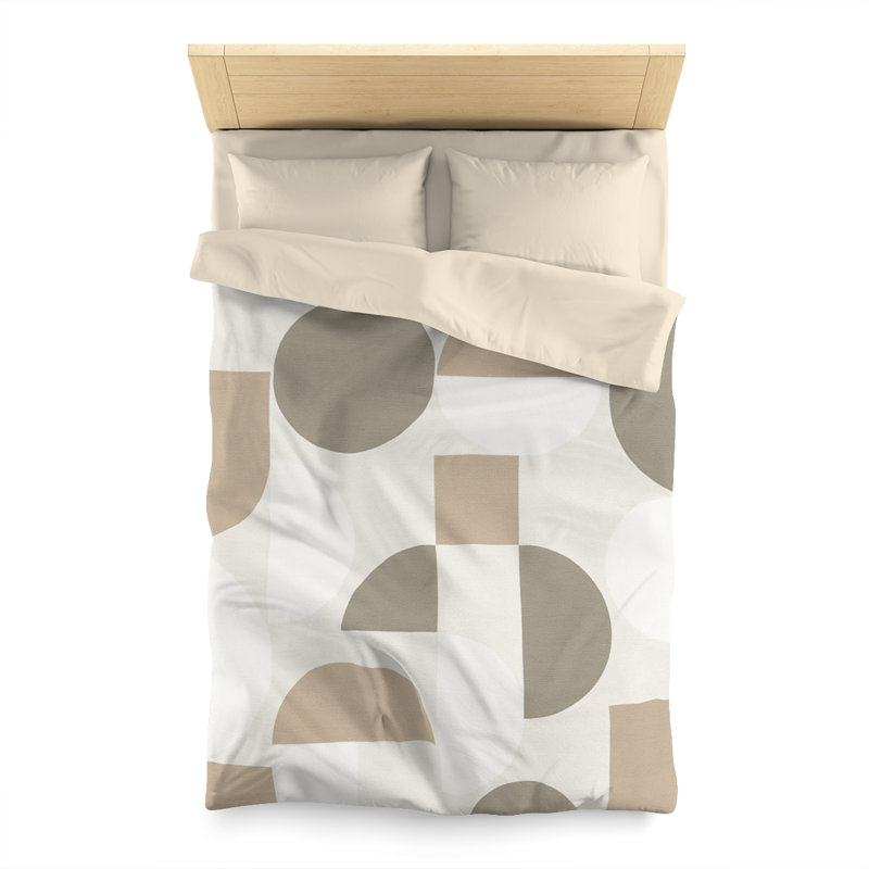 Microfiber Duvet Cover Boho Style, Design 74, Cream, Twin Duvet Cover