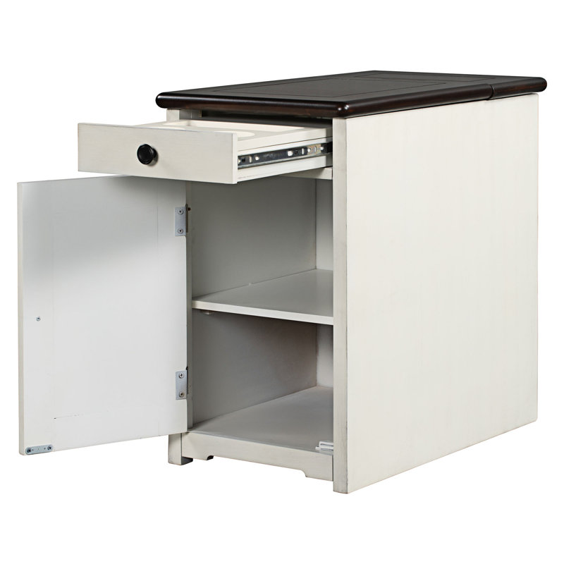 Buffet décoratif en bois massif Augeron, Blanc