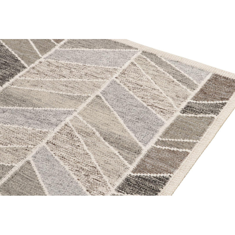 Scandinavian Wool Geometric Area Rug, Rectangle 14' x 20'