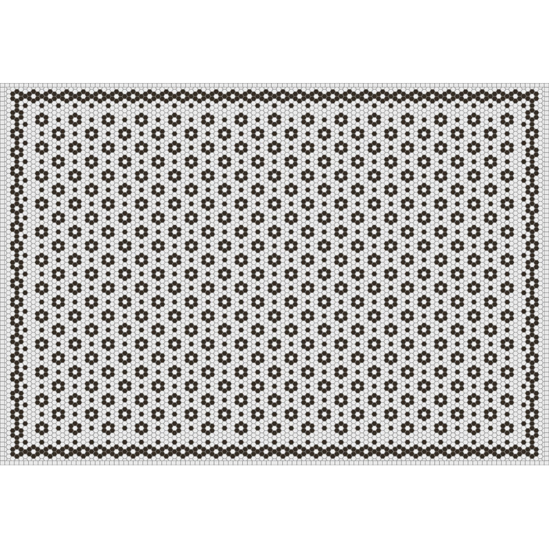 Cacee Vinyl Machine Printed Area Rug, Rectangle 5'3" x 7'6.6"